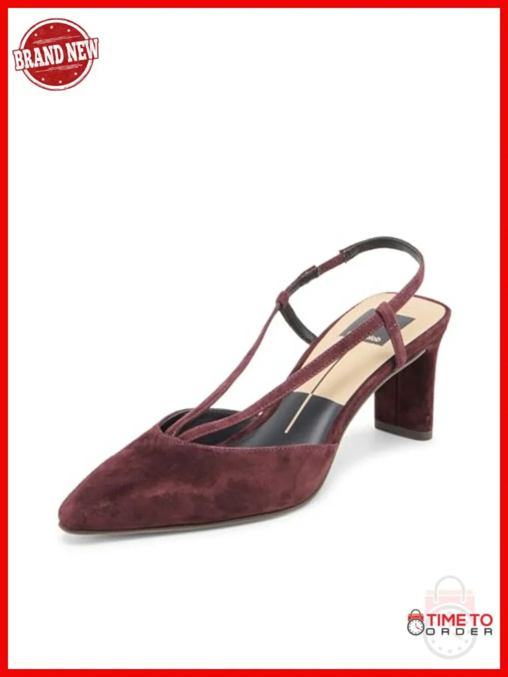 Pointed Toe Stiletto Heel Slingback Pump with Architectural Heel